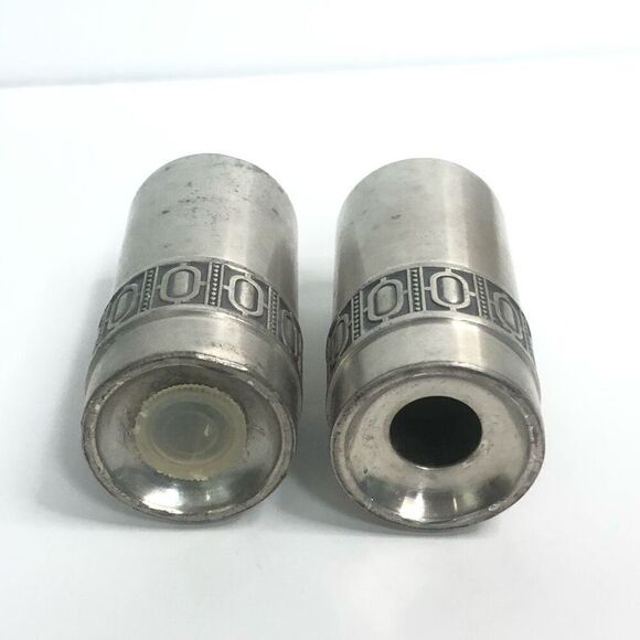 pewter selandia norway art deco design sugar salt and pepper shakers classic mod - Picture 3 of 15